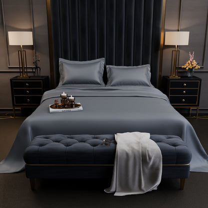 Storm Grey Luxstre Cotton Bed Sheet Set