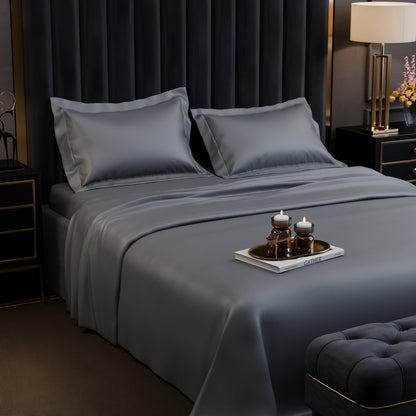 Storm Grey Luxstre Cotton Bed Sheet Set