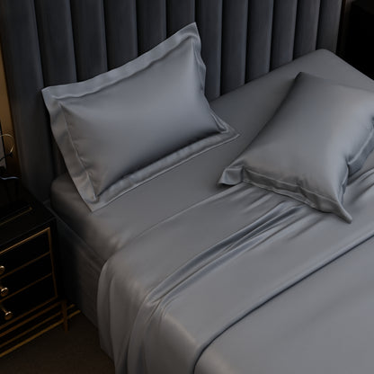 Storm Grey Luxstre Cotton Bed Sheet Set