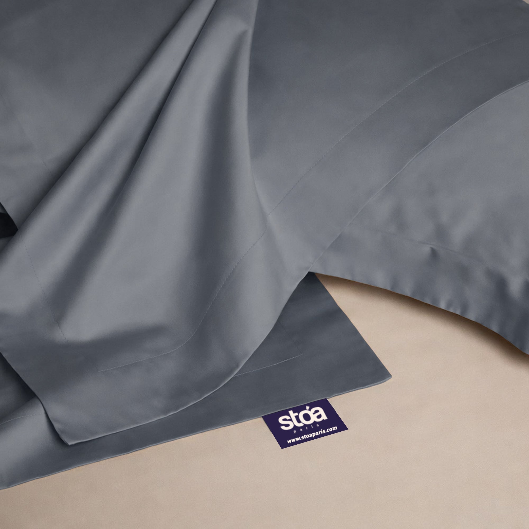 Storm Grey Luxstre Cotton Bed Sheet Set