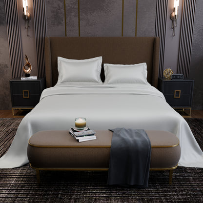 Frosted Ivory Luxstre Cotton Bed Sheet Set