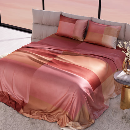Coral Veil Ultra Satin Bedsheet Set