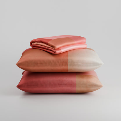 Coral Veil Ultra Satin Bedsheet Set