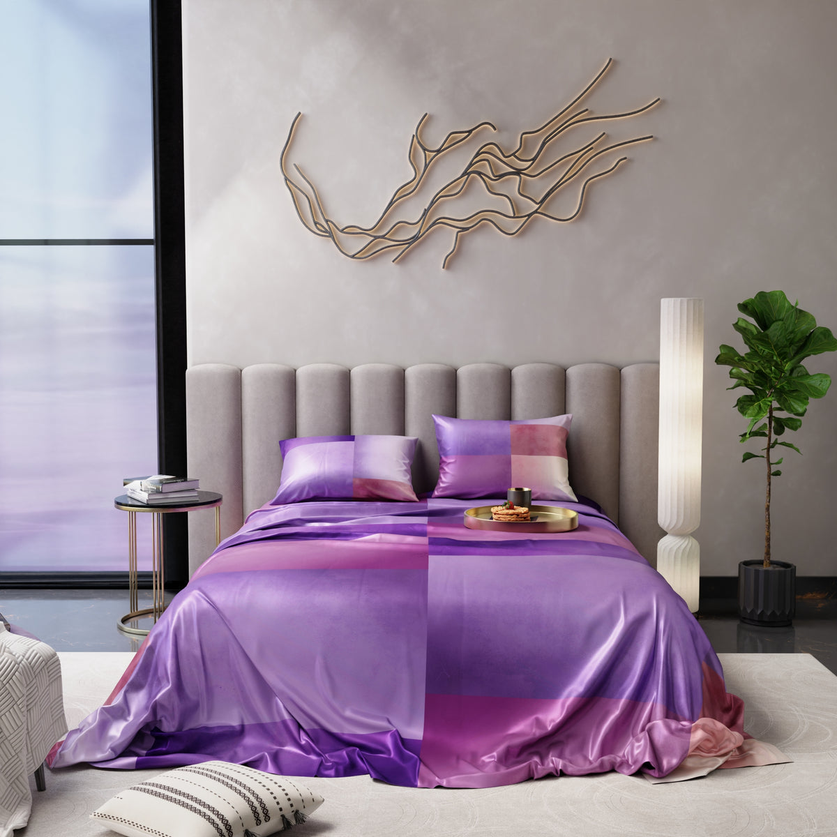 Lavender Haze Ultra Satin Bedsheet Set