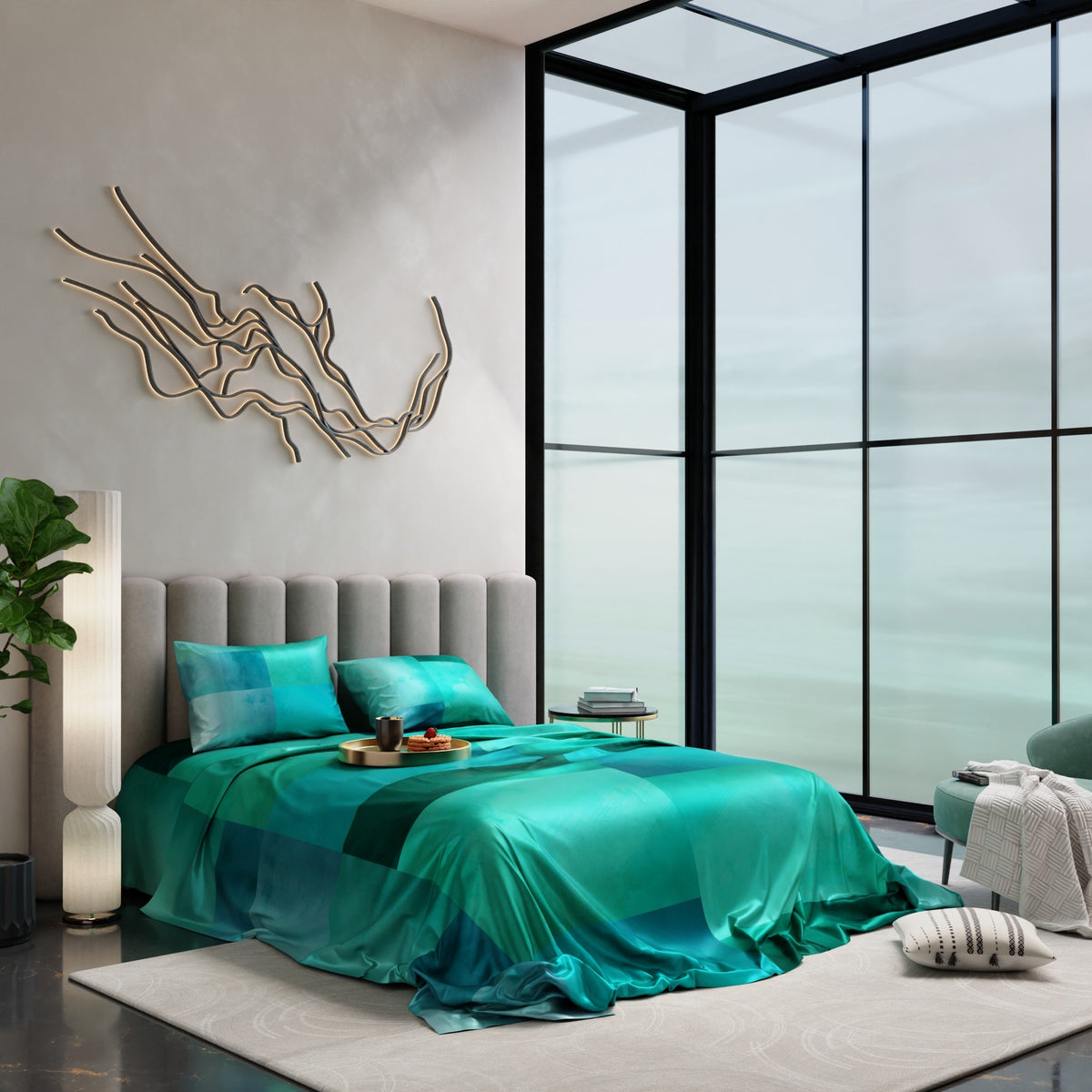 Dewdrop Bloom Ultra Satin Bedsheet Set