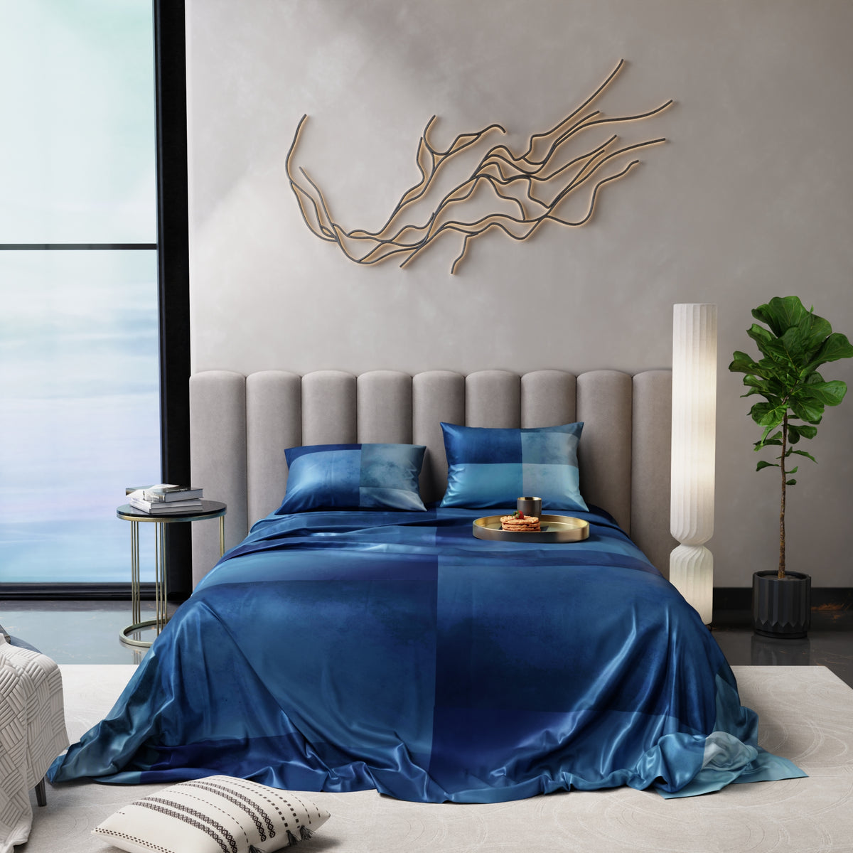 Evening Mirage Ultra Satin Bedsheet Set