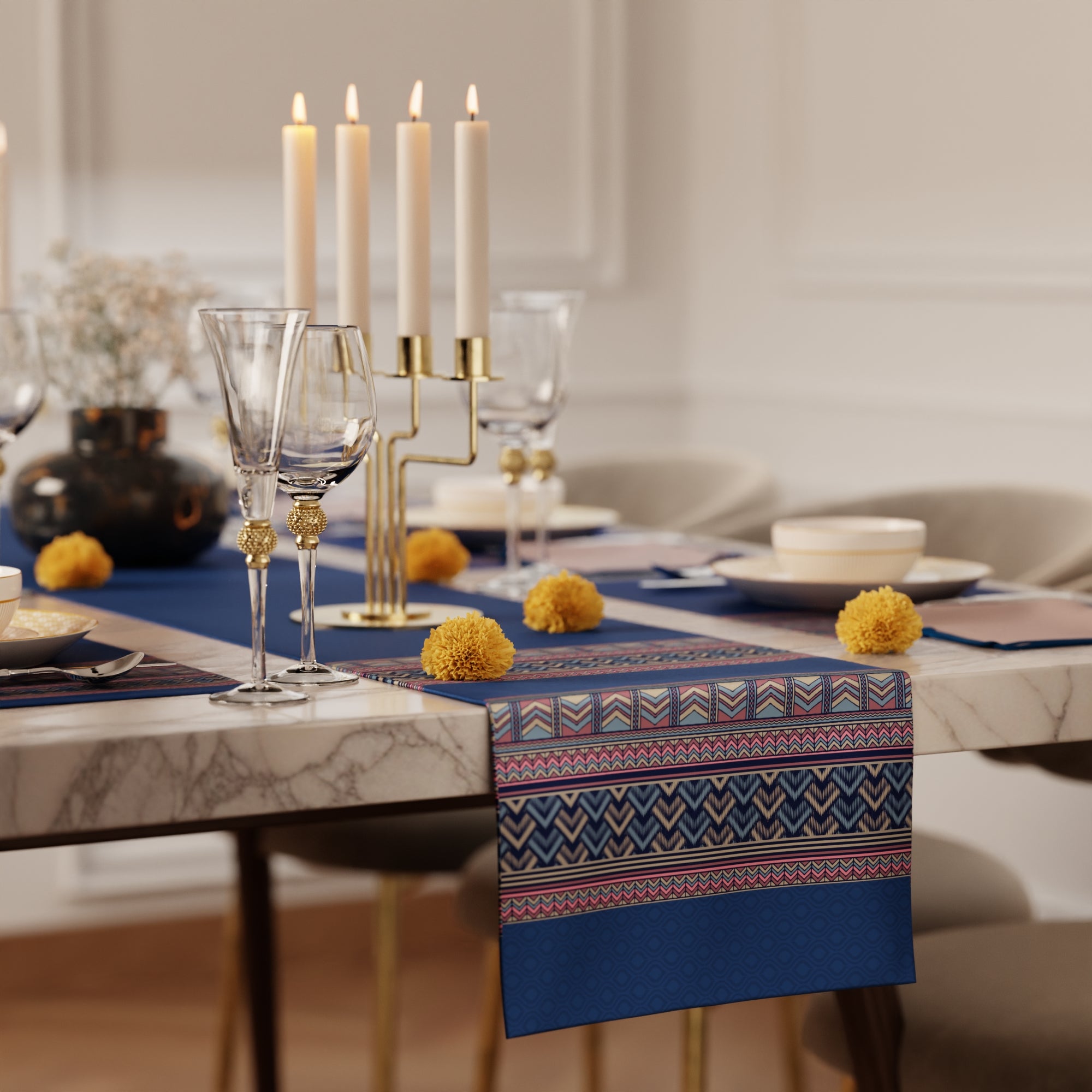 Royal Blue Feast Table Linen Set
