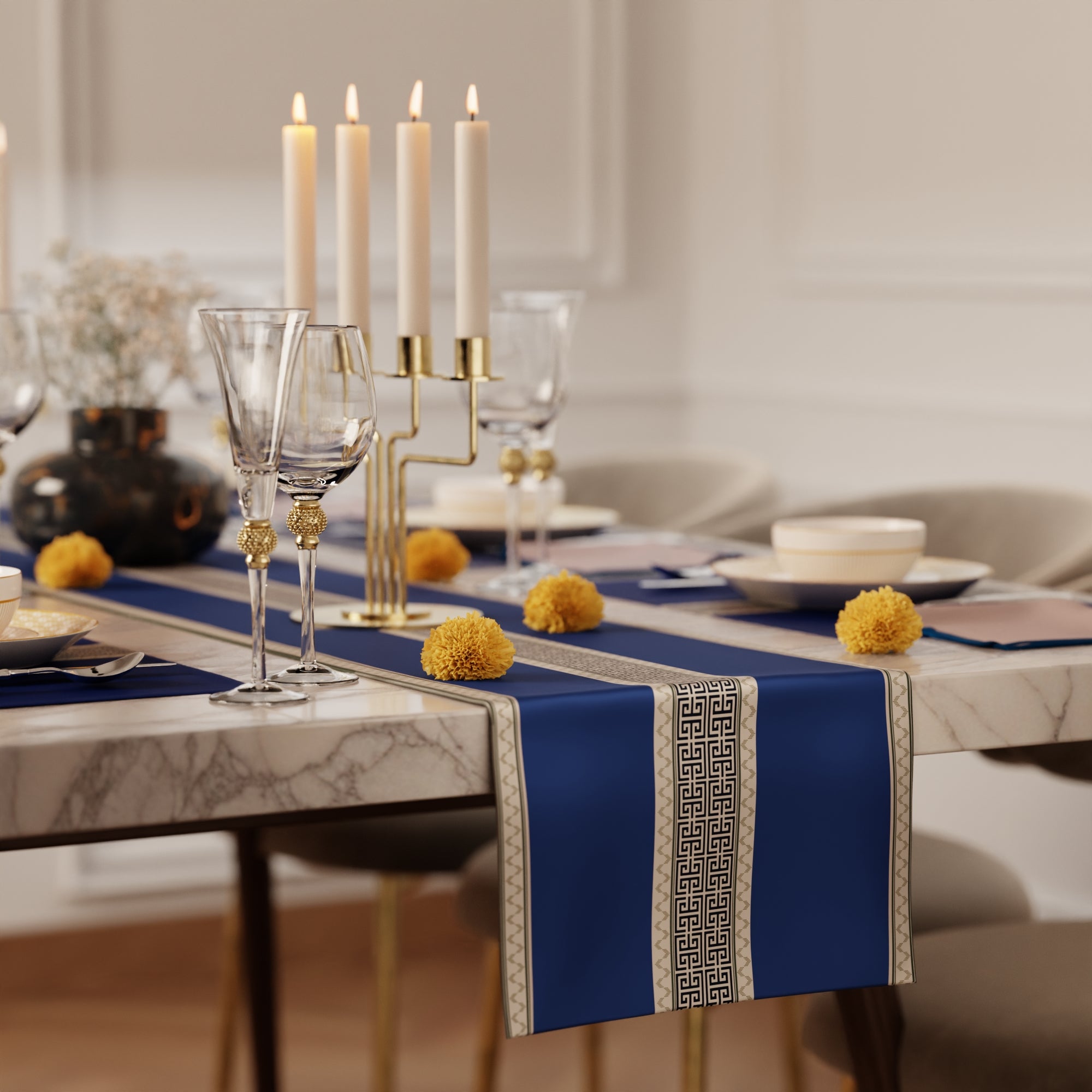 Indigo Elegance Table Linen Set