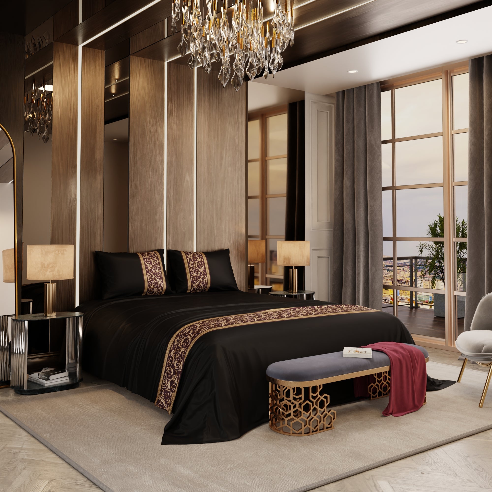 Versailles Vista Grandeur Double Bedsheet Set