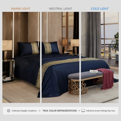 Imperial Indigo Double Bedsheet Set