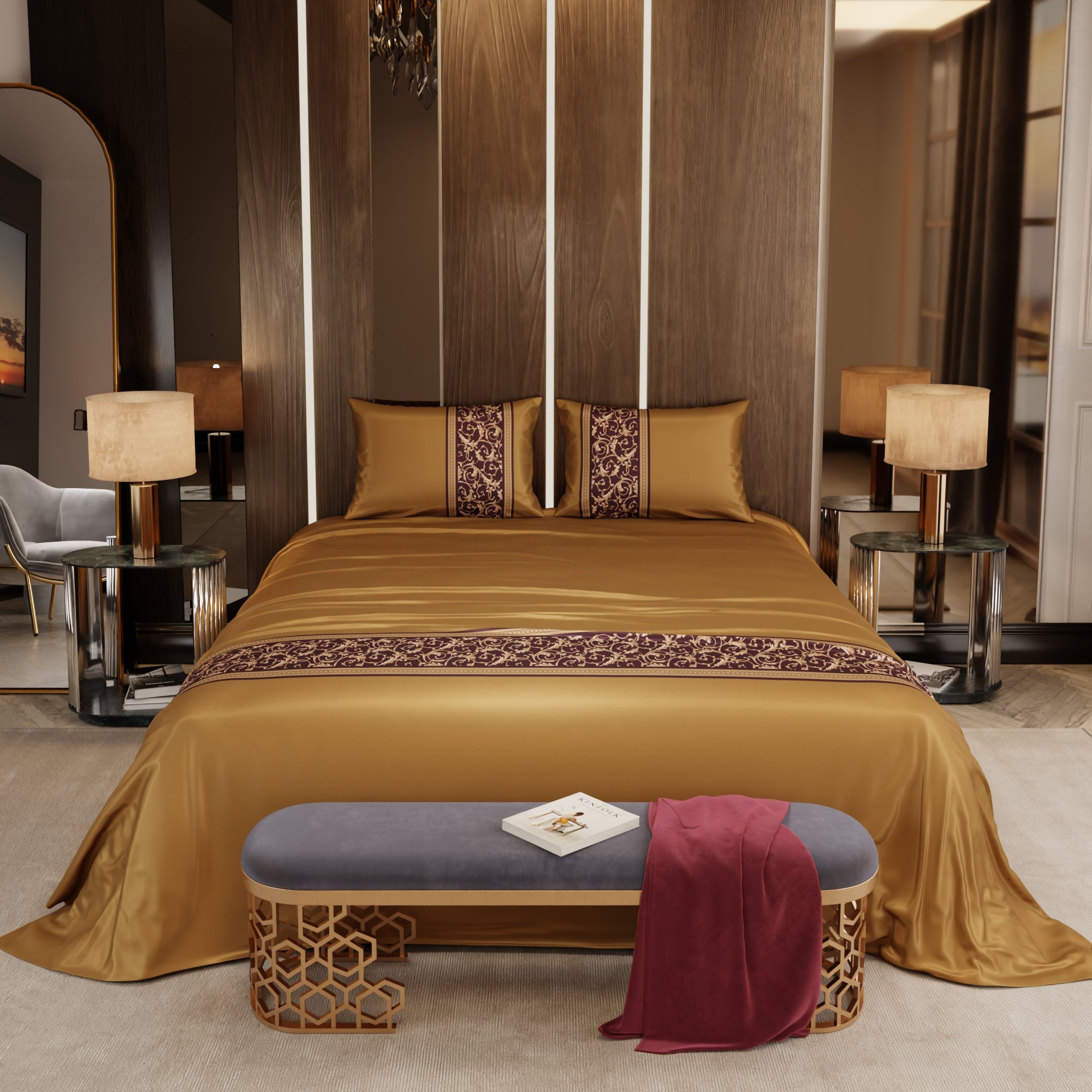 Grandeur of the Sun Double Bedsheet Set