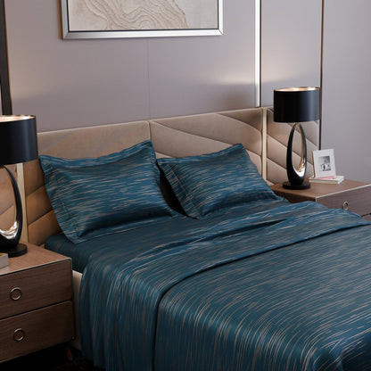 Azure Dazzle Luxstre Cotton Bedsheet Set