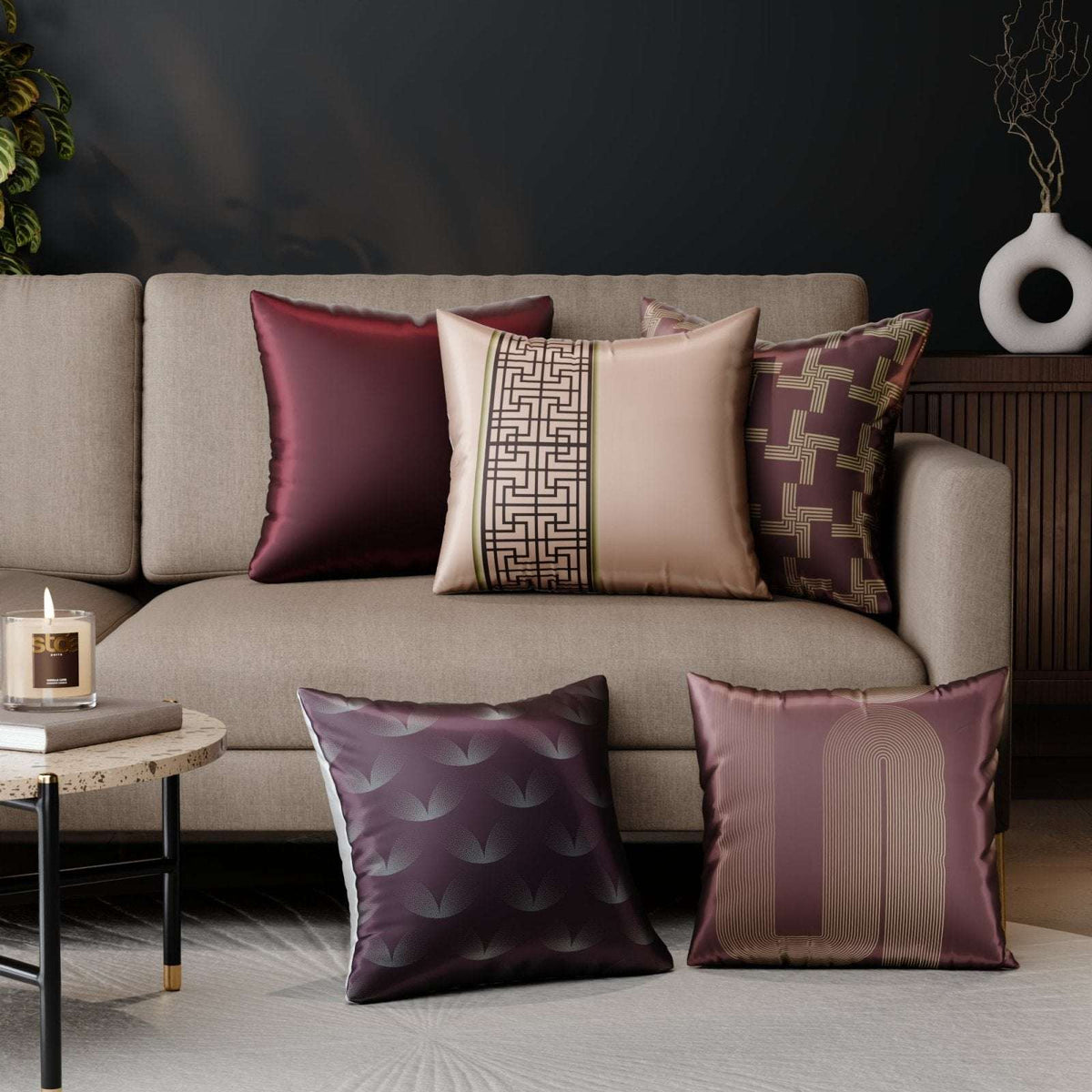 Cordelia’s Curtsey Cushion Cover 5 Pc Set