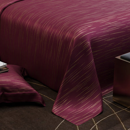 Crimson Radiance  Luxstre Cotton Bedsheet Set