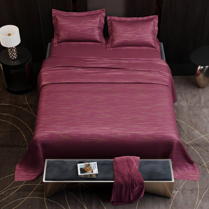 Crimson Radiance  Luxstre Cotton Bedsheet Set
