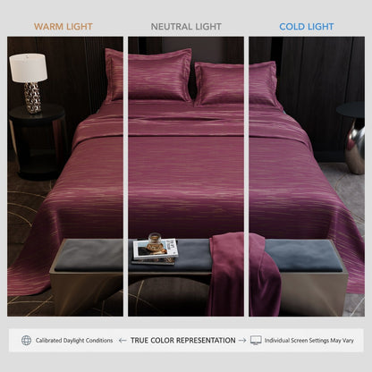Crimson Radiance  Luxstre Cotton Bedsheet Set