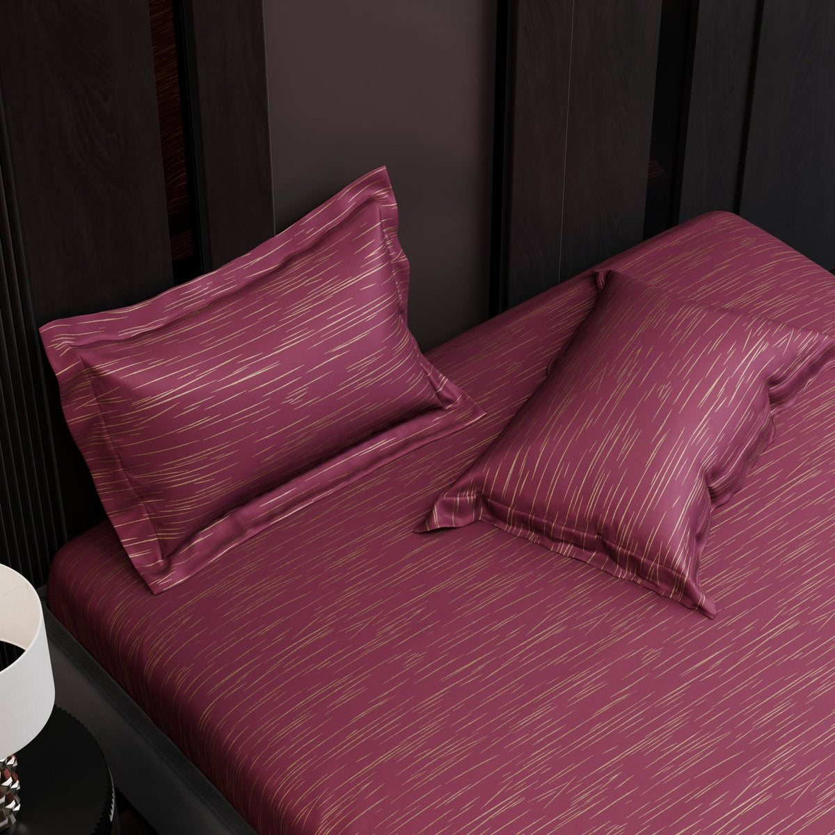Crimson Radiance  Luxstre Cotton Fitted Sheet Set