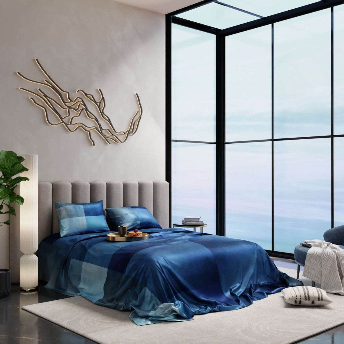 Evening Mirage Ultra Satin Bedsheet Set
