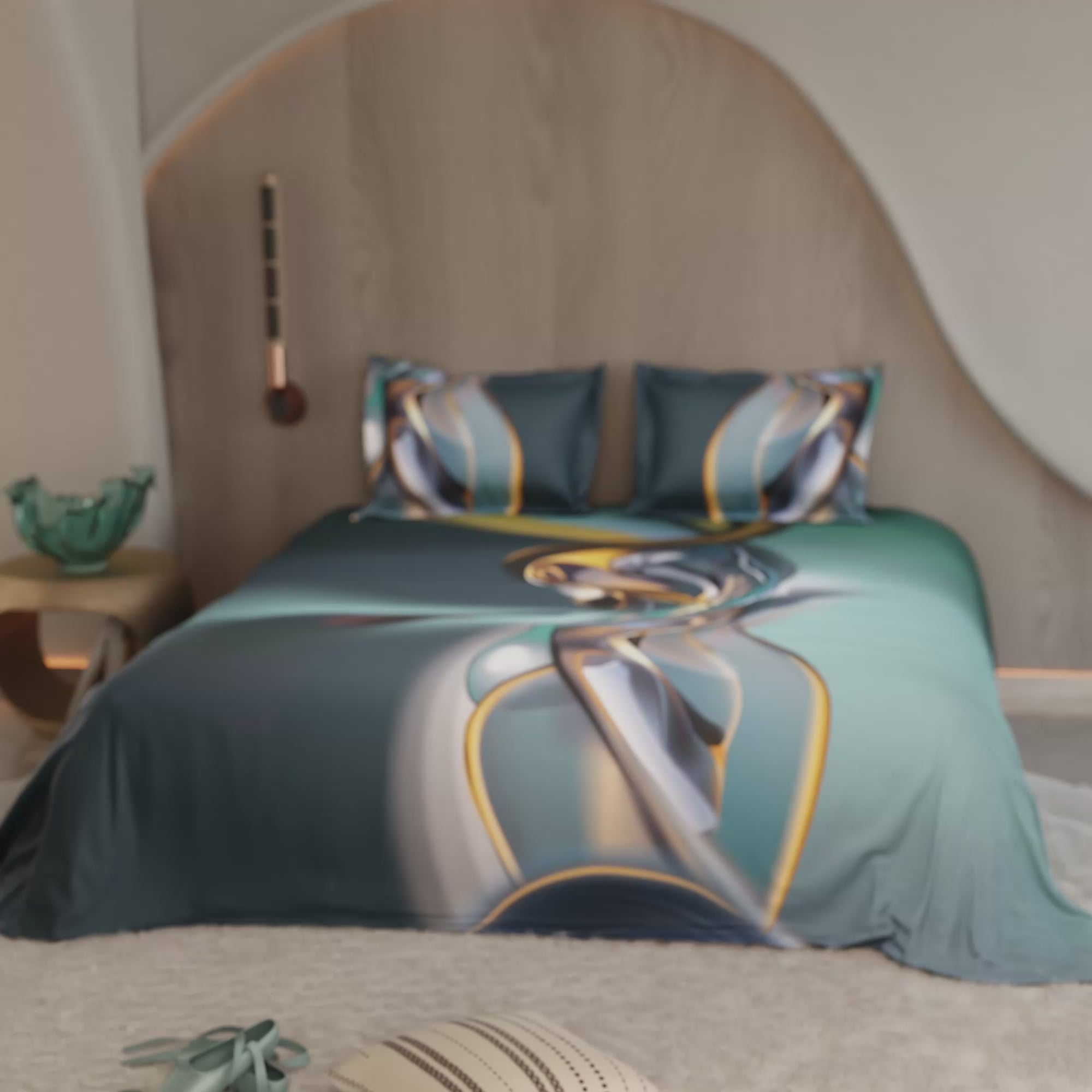 Midnight Cascade 100% Cotton Bedsheet Set