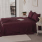 Velvet Wine Flat Bedsheet Set
