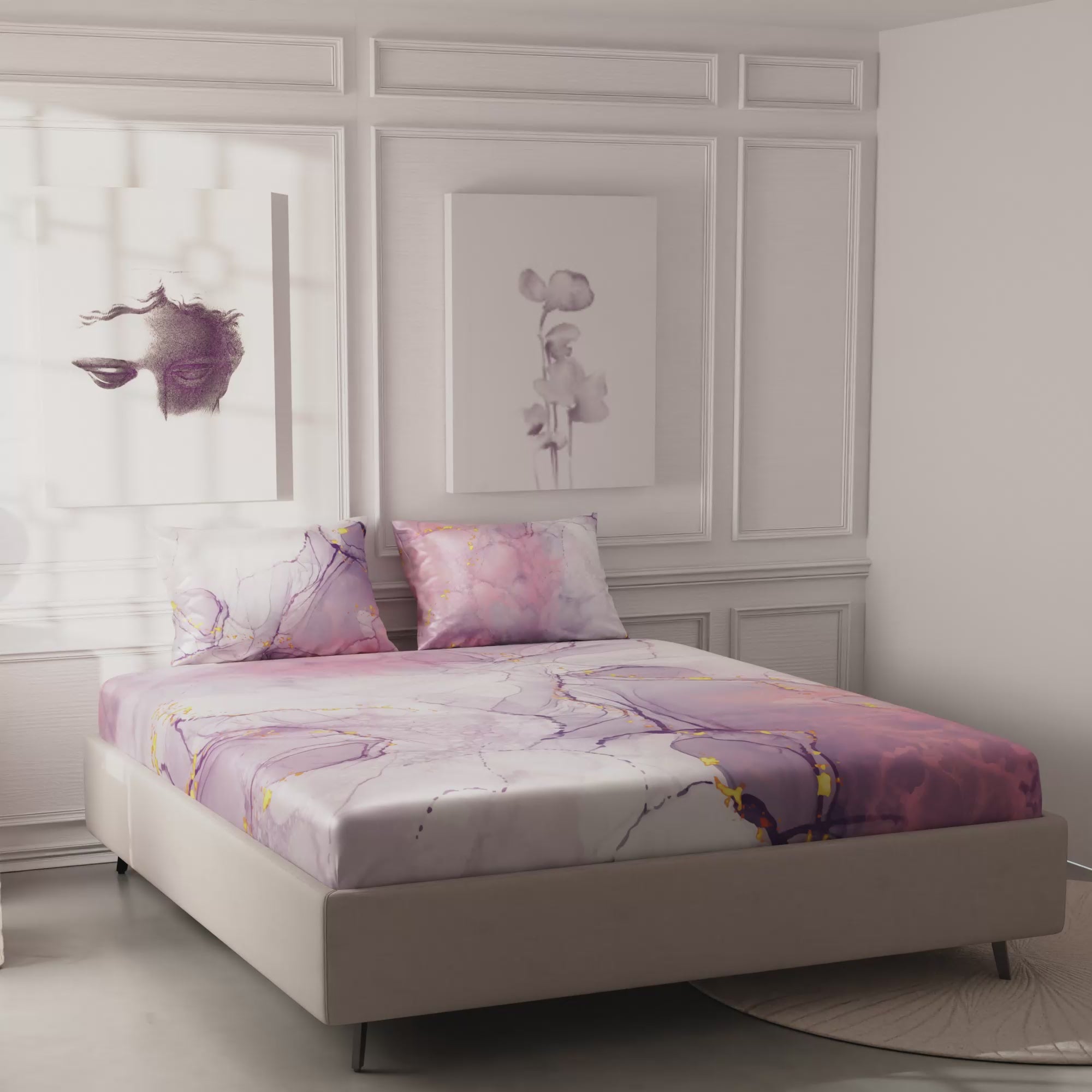 Beneath Lavender Skies Fitted Bedsheet Set