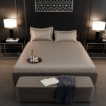 Sandstone Glow  Luxstre Cotton Fitted Sheet Set