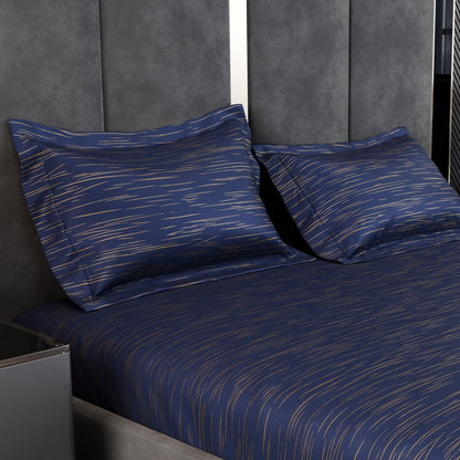Sapphire Sparkle  Luxstre Cotton Fitted Sheet Set