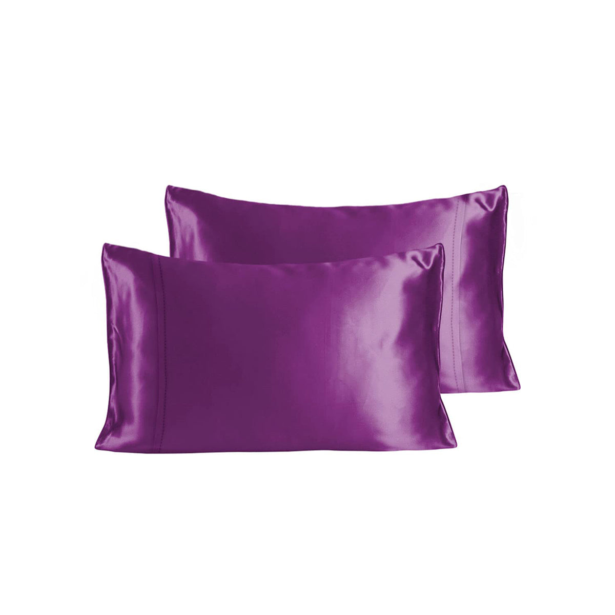 Stoa Paris Ultra Sateen Set of 2 Purple Pillow Cover From SilkLike Collection