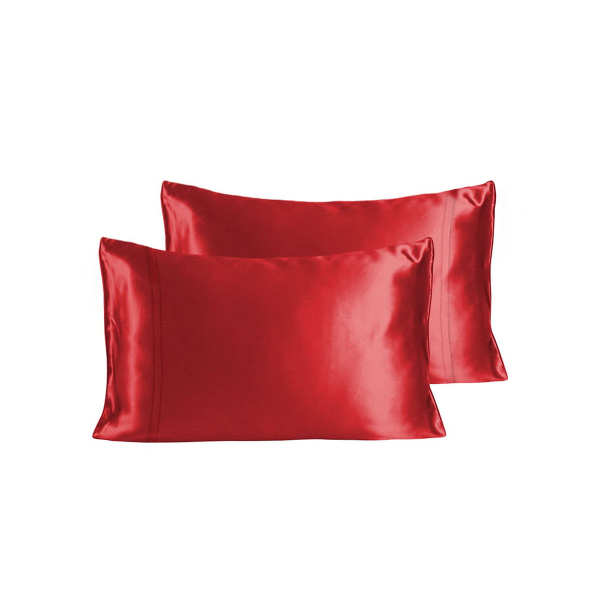 Stoa Paris Ultra Sateen Set of 2 Red Pillow Cover From SilkLike Collection