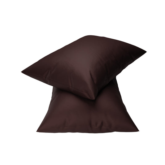 Stoa Paris Ultra Sateen Set of 2 Brown Pillow Cover From SilkLike Collection