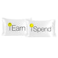 White Satin Silky Pillow Covers Set, Luxury Soft, Smooth Feel with Love Messages from "I Earn I Spend" Stoa Paris Pillow Tok Collection